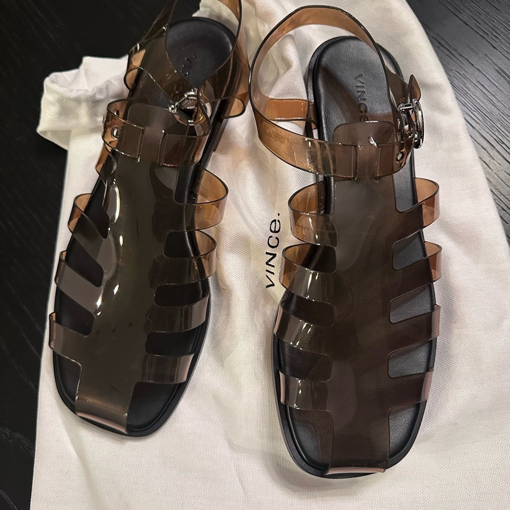 Vince Women's Brown Jelly  Sandals 8